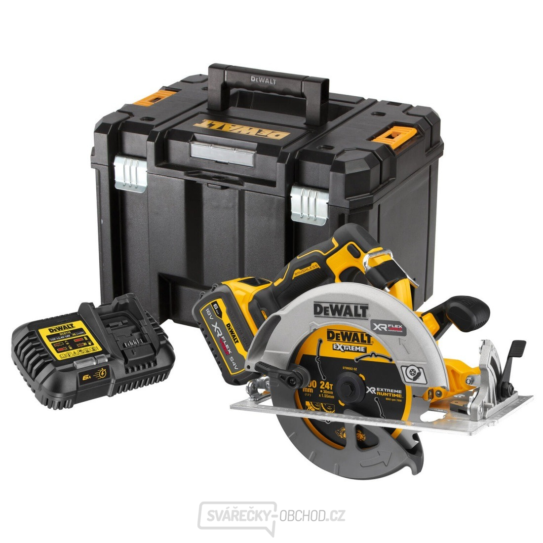 Aku bezuhlíková kotoučová pila DeWALT DCS573T1 POWERSTACK 18V