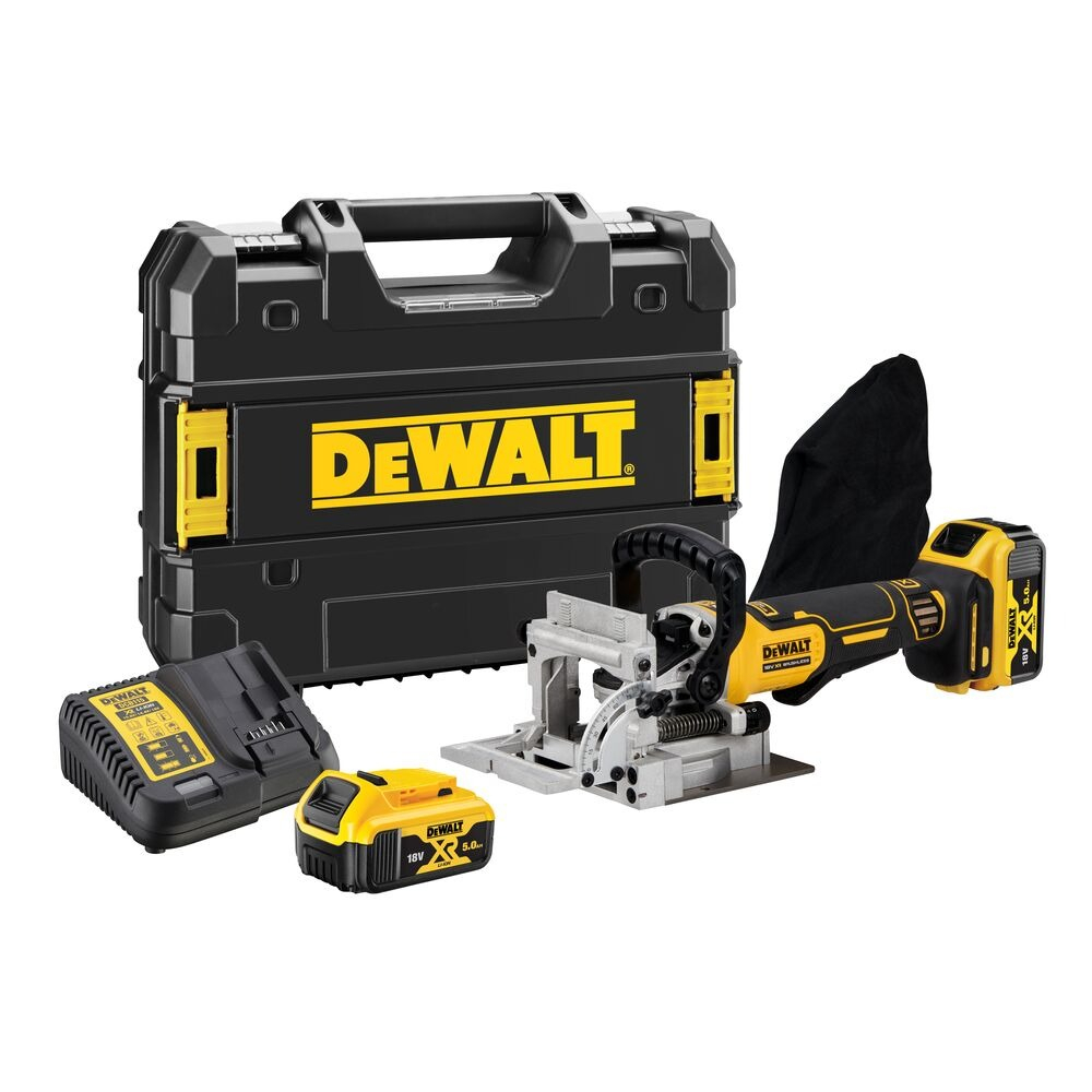 Aku bezuhlíková lamelovací frézka DeWALT DCW682P2 5,0 Ah