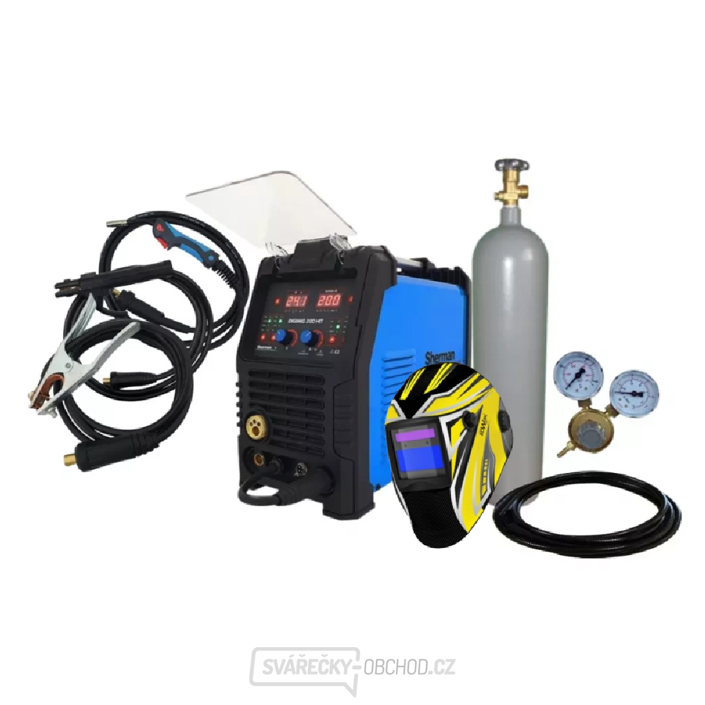 Sherman Digimig 200 HIT + Hořák + Kabely  + Kukla + Ventil + Hadice + plná Lahev CO2