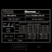 Sherman Digimig 200 HIT + Hořák + Kabely  + Kukla + Ventil + Hadice +  Lahev CO2 Náhled