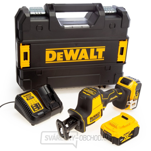 Aku bezuhlíková kompaktní mečová pila DeWALT DCS369P2 18V  2 x 5 Ah.