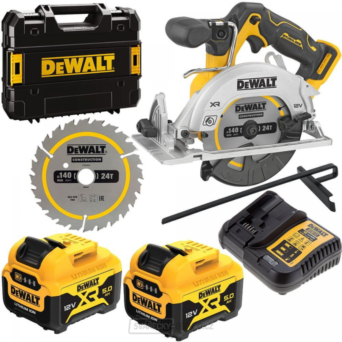 Aku bezuhlíková kotoučová pila DeWALT DCS512P212V