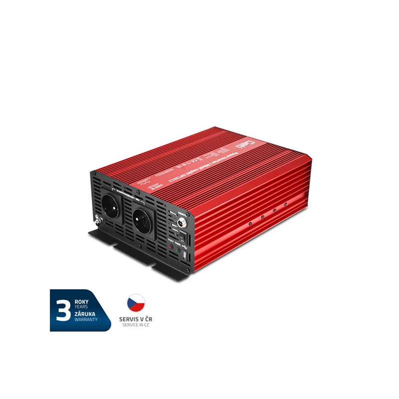 Měnič napětí GETI GPI 2012 12V/230V 2000W USB 04230590