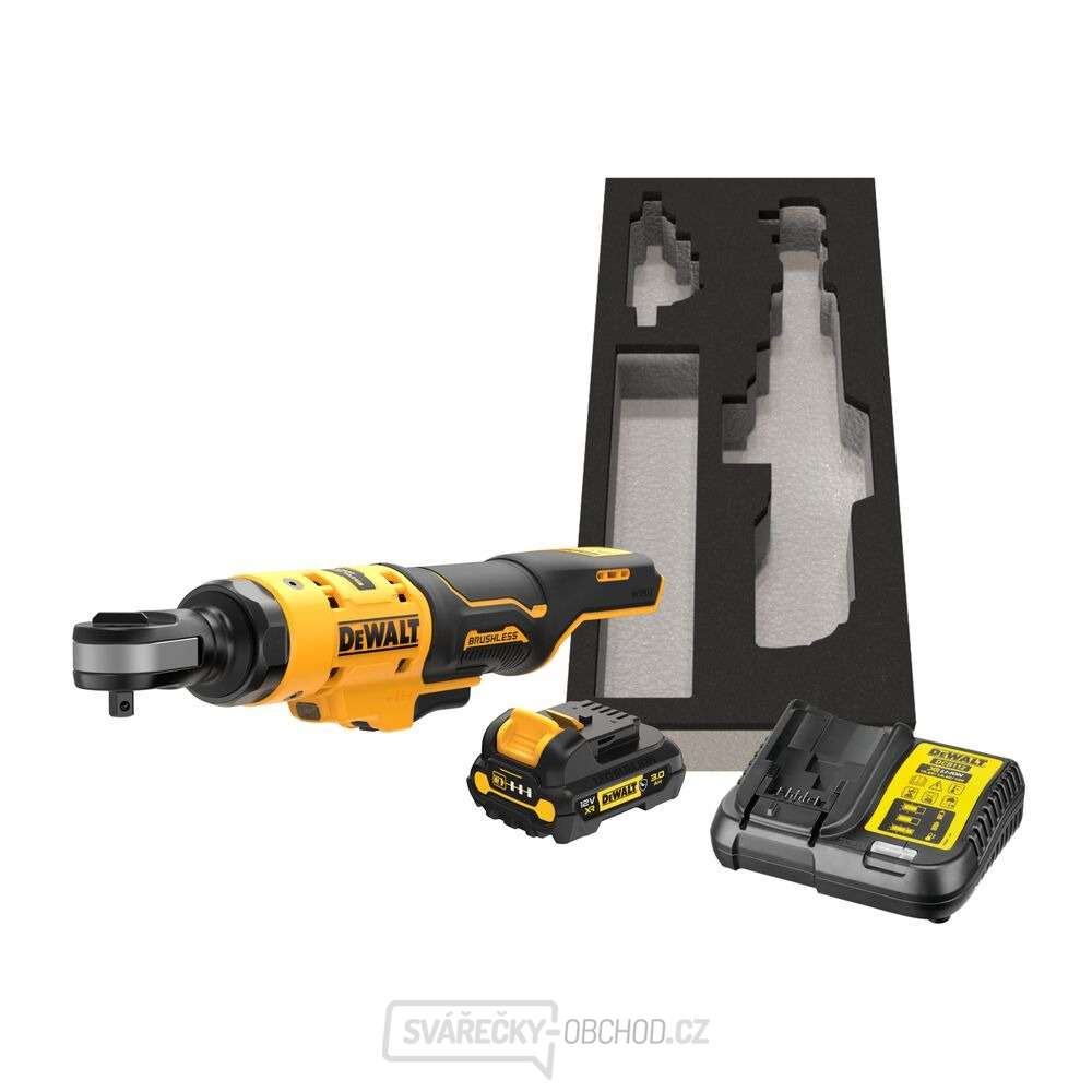 Aku bezuhlíková račna s otevřenou hlavou DeWALT DCF503L1G 18V 3/8" a GFN krytem