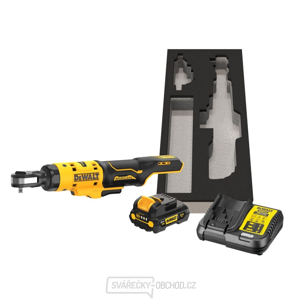 Aku bezuhlíková ráčna s otevřenou hlavou DeWALT DCF504L1G 12 V 1/4" s GFN krytem