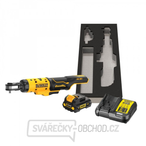 Aku bezuhlíková ráčna s otevřenou hlavou DeWALT DCF504L1G 12 V 1/4