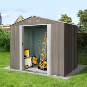 Riwall PRO RMSA 6x8 Brown zahradní domek kovový 2,4 x 1,7 m se sedlovou střechou hnědý Náhled