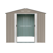 Riwall PRO RMSA 6x8 Brown zahradní domek kovový 2,4 x 1,7 m se sedlovou střechou hnědý Náhled
