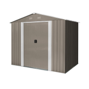 Riwall PRO RMSA 6x8 Brown zahradní domek kovový 2,4 x 1,7 m se sedlovou střechou hnědý Náhled