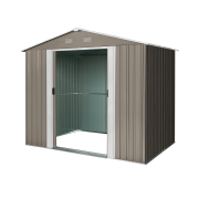 Riwall PRO RMSA 6x8 Brown zahradní domek kovový 2,4 x 1,7 m se sedlovou střechou hnědý náhled