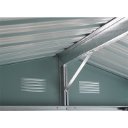 Riwall PRO RMSA 6x8 Brown zahradní domek kovový 2,4 x 1,7 m se sedlovou střechou hnědý náhled