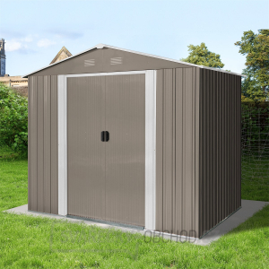 Riwall PRO RMSA 6x8 Brown zahradní domek kovový 2,4 x 1,7 m se sedlovou střechou hnědý Riwall PRO RMSA 6x8 Brown zahradní domek kovový 2,4 x 1,7 m se sedlovou střechou hnědý gallery main image