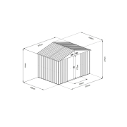 Riwall PRO RMSA 8x10 Anthracite zahradní domek kovový 3 x 2,4 m se sedlovou střechou antracit náhled