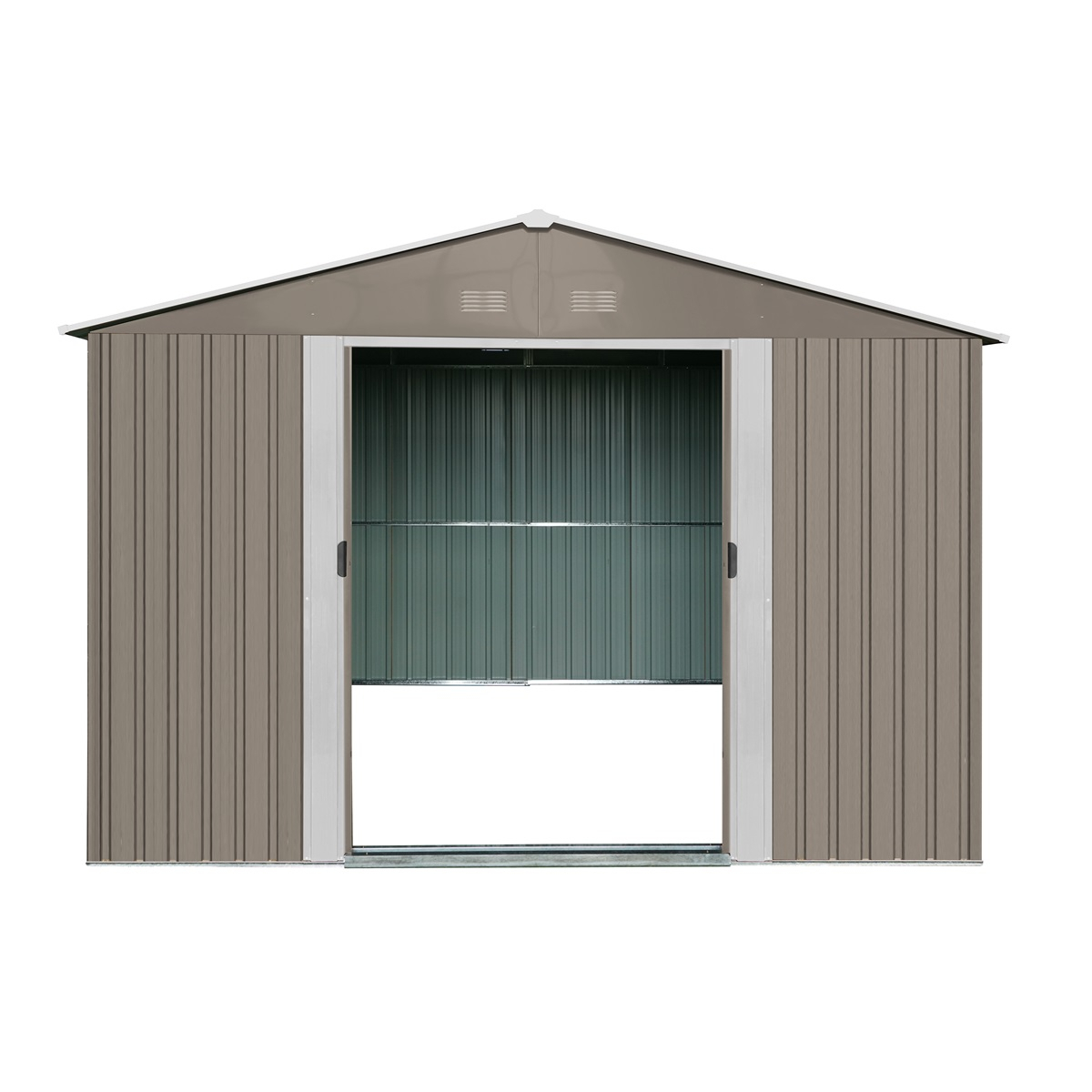 Riwall PRO RMSA 8x10 Brown zahradní domek kovový 3 x 2,4 m se sedlovou střechou hnědý Náhled