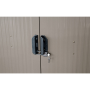 Riwall PRO RMSA 8x10 Brown zahradní domek kovový 3 x 2,4 m se sedlovou střechou hnědý náhled
