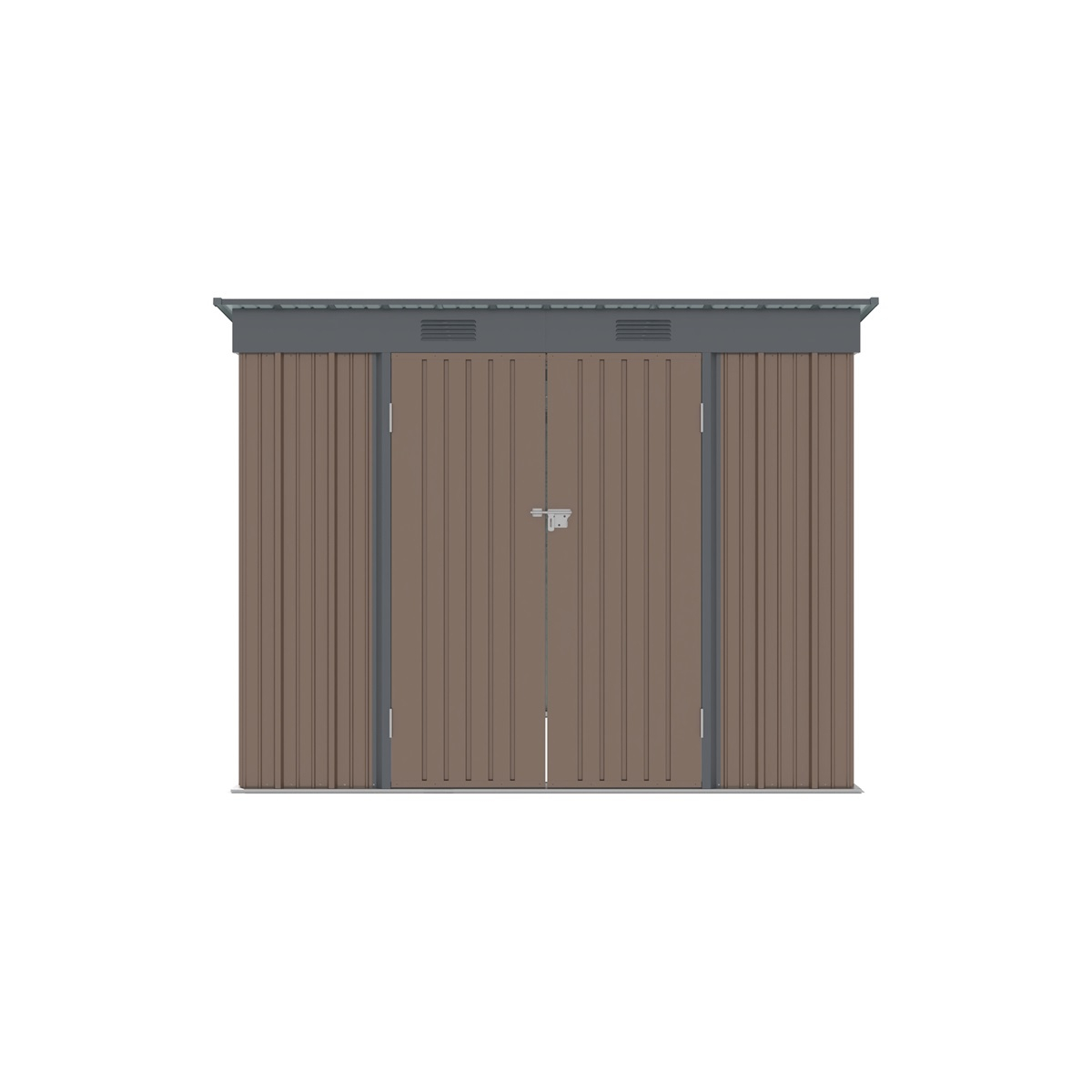 Riwall PRO RMSP 6x8 Brown zahradní domek kovový 2,4 x 1,8 m s pultovou střechou hnědý Náhled