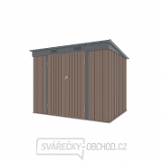 Riwall PRO RMSP 6x8 Brown zahradní domek kovový 2,4 x 1,8 m s pultovou střechou hnědý Náhled