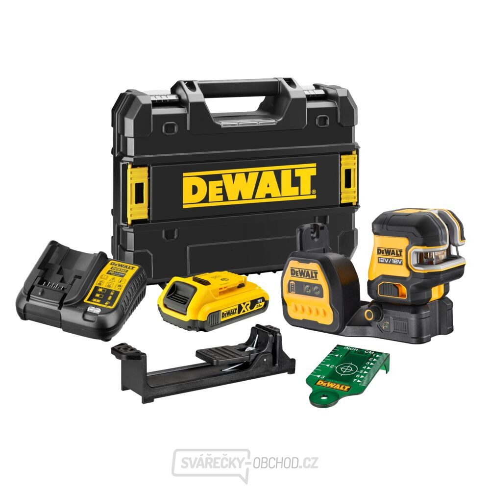 Aku zelený křížový laser s olovnicí 12/18 V DeWALT DCE822D1G18