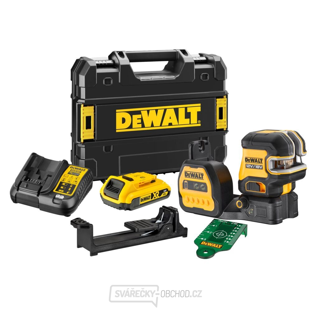 Aku zelený křížový laser s 5 body 12/18 V (bez aku a nabíječky) DeWALT DCE825D1G18