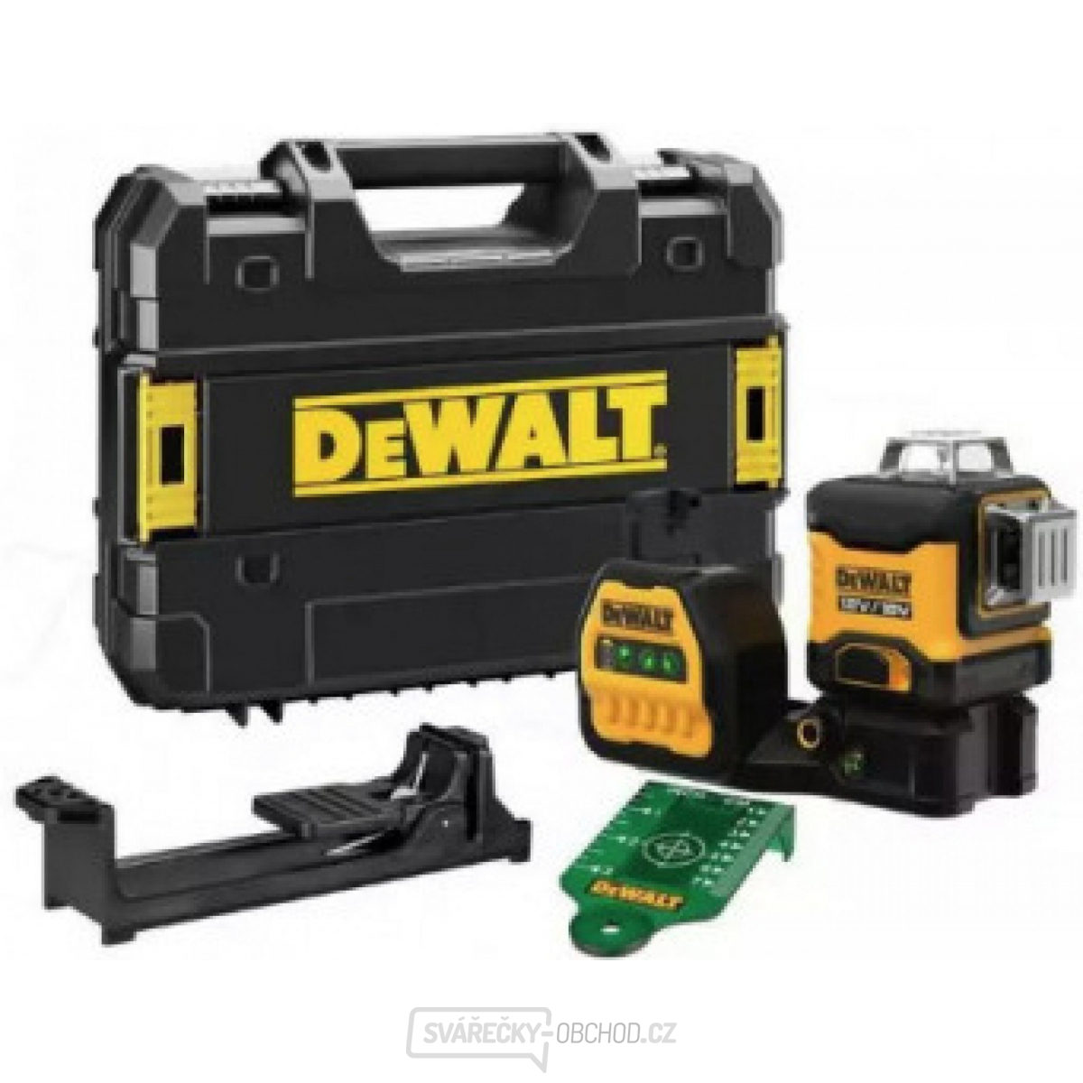 Aku zelený křížový laser s olovnicí 12/18 V DeWALT DCE088NG (bez aku a nabíječky)