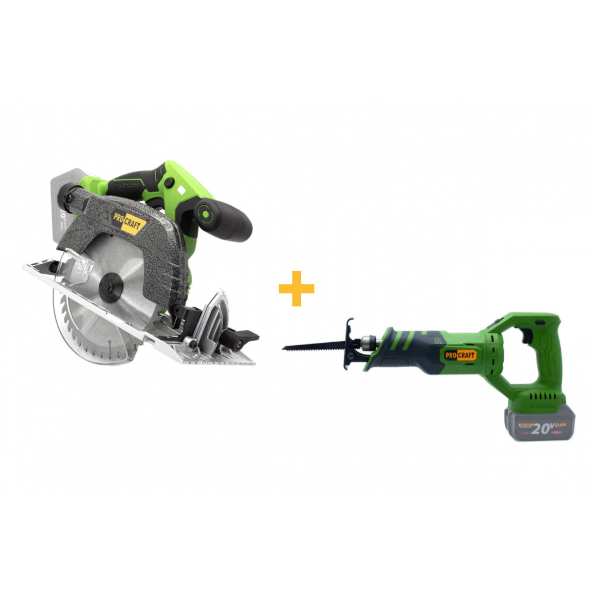 Akční sada 6 Aku pila ocaska Procraft PSS20 a Pila kotoučová aku Procraft PCA20 | SET6 SET6