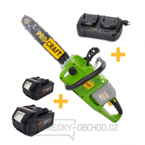 Akční sada aku řetězová pila Procraft PCA40/2 s dvěma 4A bateriemi a nabíječkou. | SET10 Akční sada aku řetězová pila Procraft PCA40/2 s dvěma 4A bateriemi a nabíječkou. | SET10 gallery main image