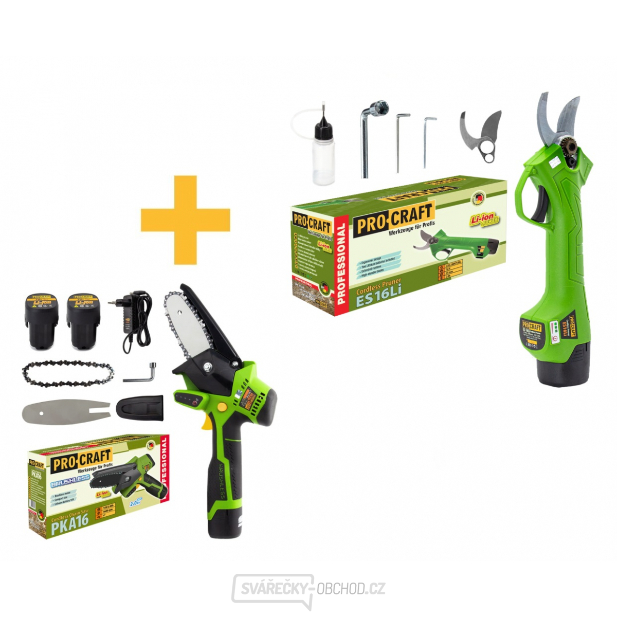 Akční sada Aku ruční pilka Procraft PKA16 a Aku nůžky Procraft ES16Li | SET22