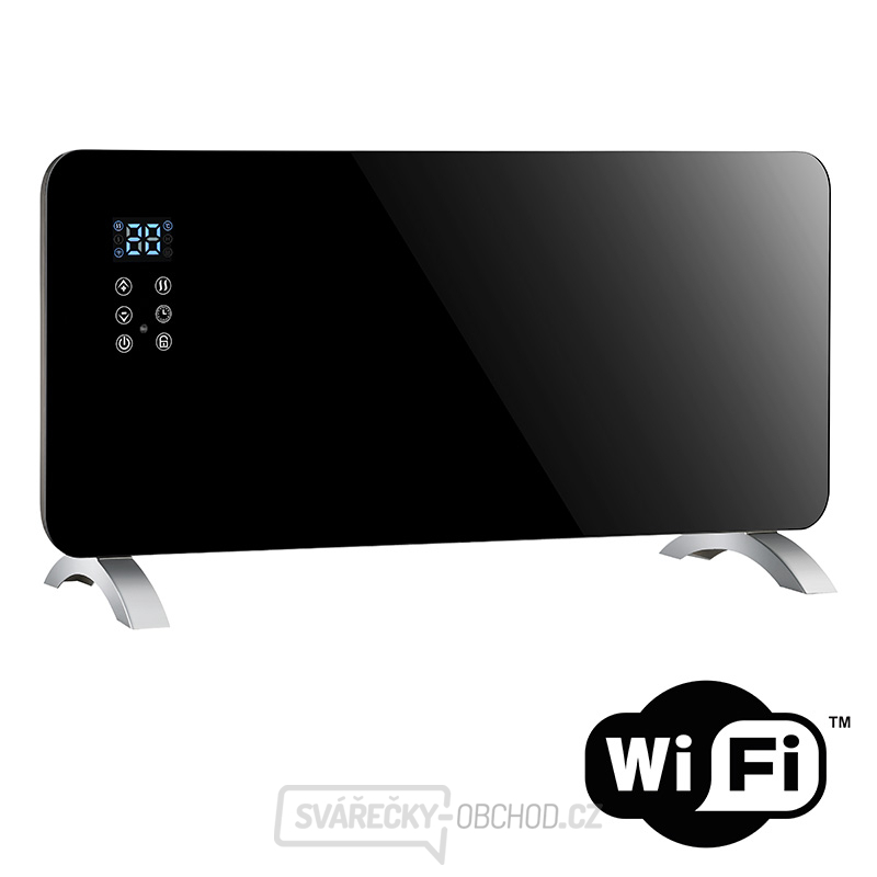 Solight horkovzdušný konvektor sklokeramický 2000W, WiFi, LCD, nastavitelný termostat, časovač