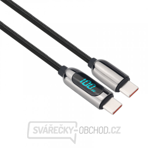 Solight USB-C kabel s displejem, USB-C konektor - USB-C konektor, 100W, 1m gallery main image
