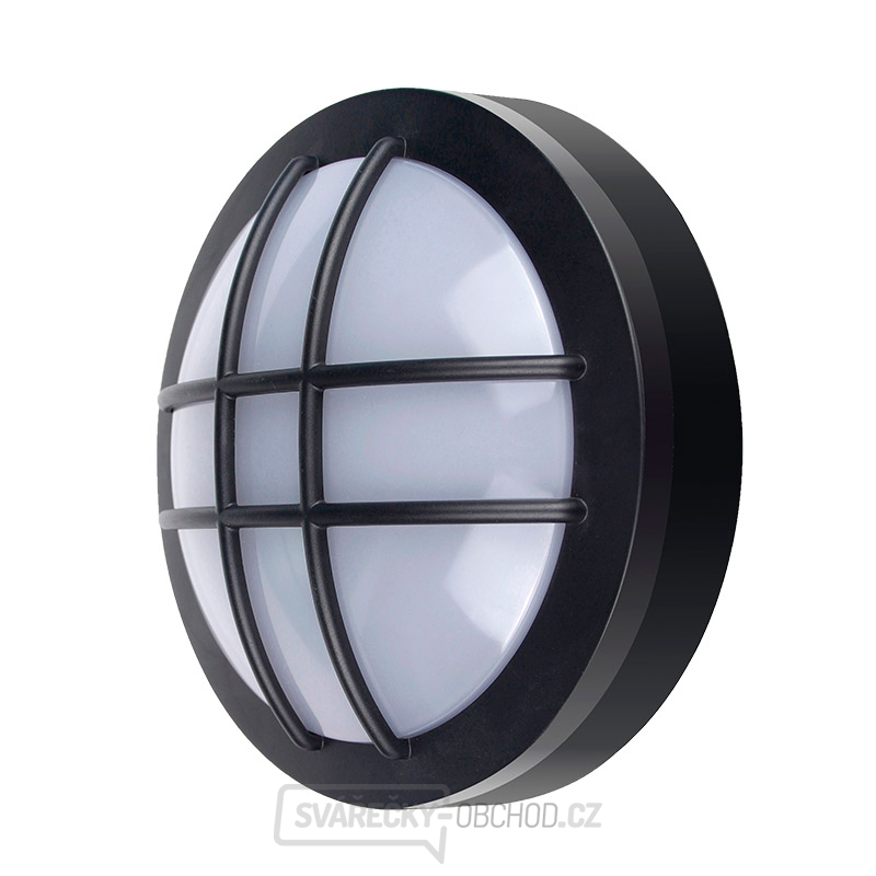 Solight LED venkovní osvětlení kulaté s mřížkou, 13W, 910lm, 4000K, IP65, 17cm, černá