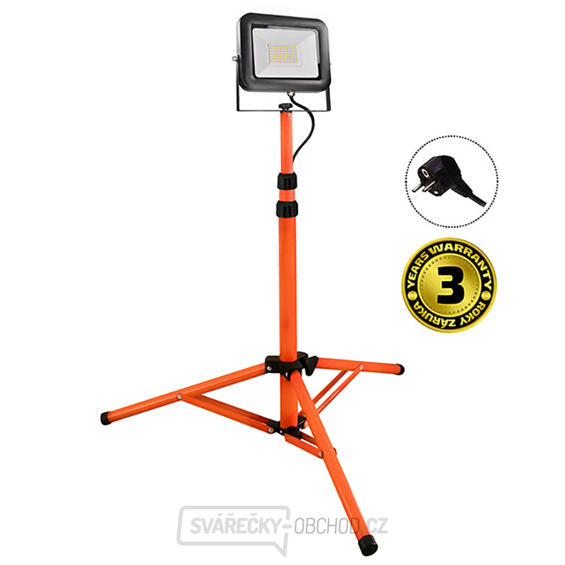 Solight LED venkovní reflektor PRO s vysokým stojanem, 50W, 4600lm, kabel se zástrčkou, AC 230V