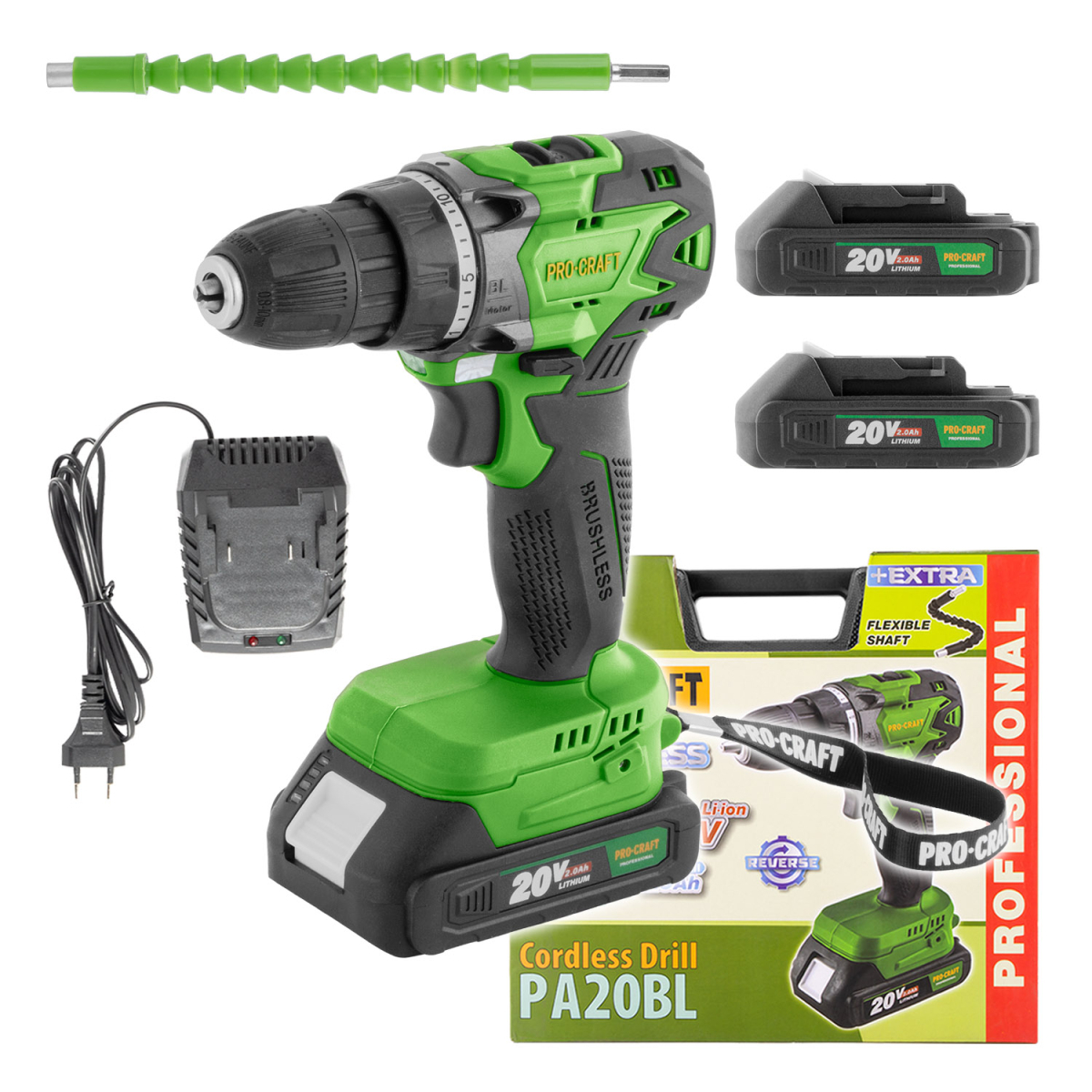 Aku vrtací šroubovák Procraft PA20BL | PA20BL PA20BL
