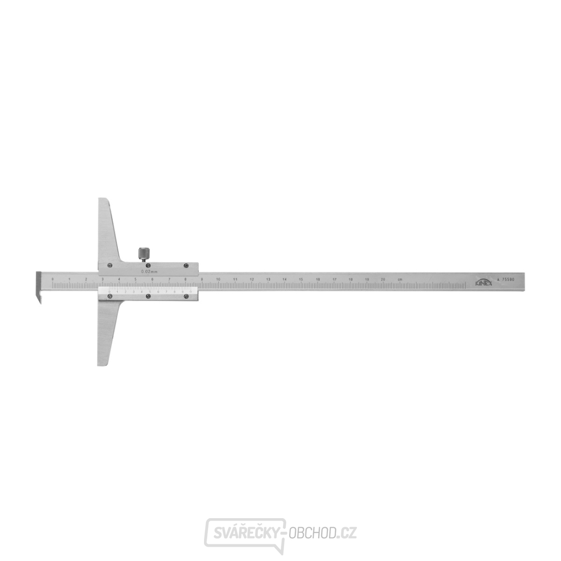 Hloubkoměr s nosem KINEX 300 mm, 0,02mm, ČSN 25 1280, DIN 862