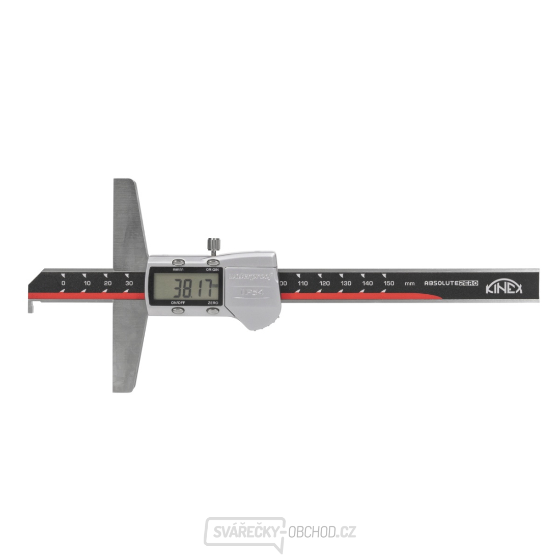 Hloubkoměr digitální s nosem KINEX 200 mm/0,01, DIN 862