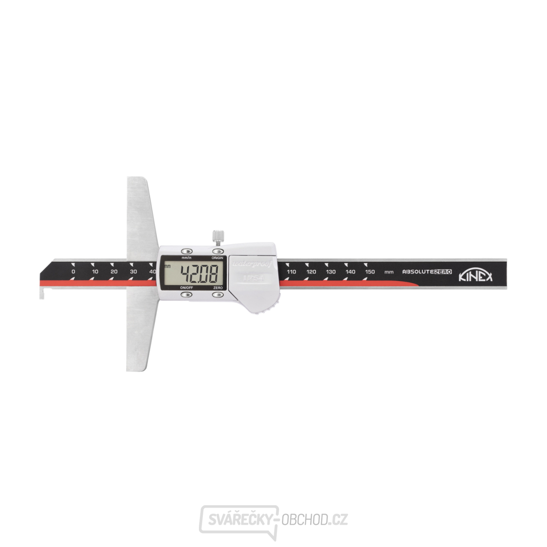 Hloubkoměr digitální s nosem KINEX 300 mm/0,01, DIN 862
