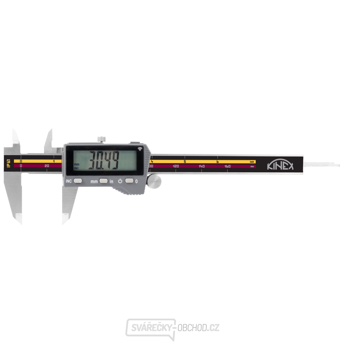 Digitální posuvné měřítko do vlhkého prostředí KINEX ICONIC Labo 150 mm, DIN 862, IP 67 - TOP QUALITY, Bluetooth