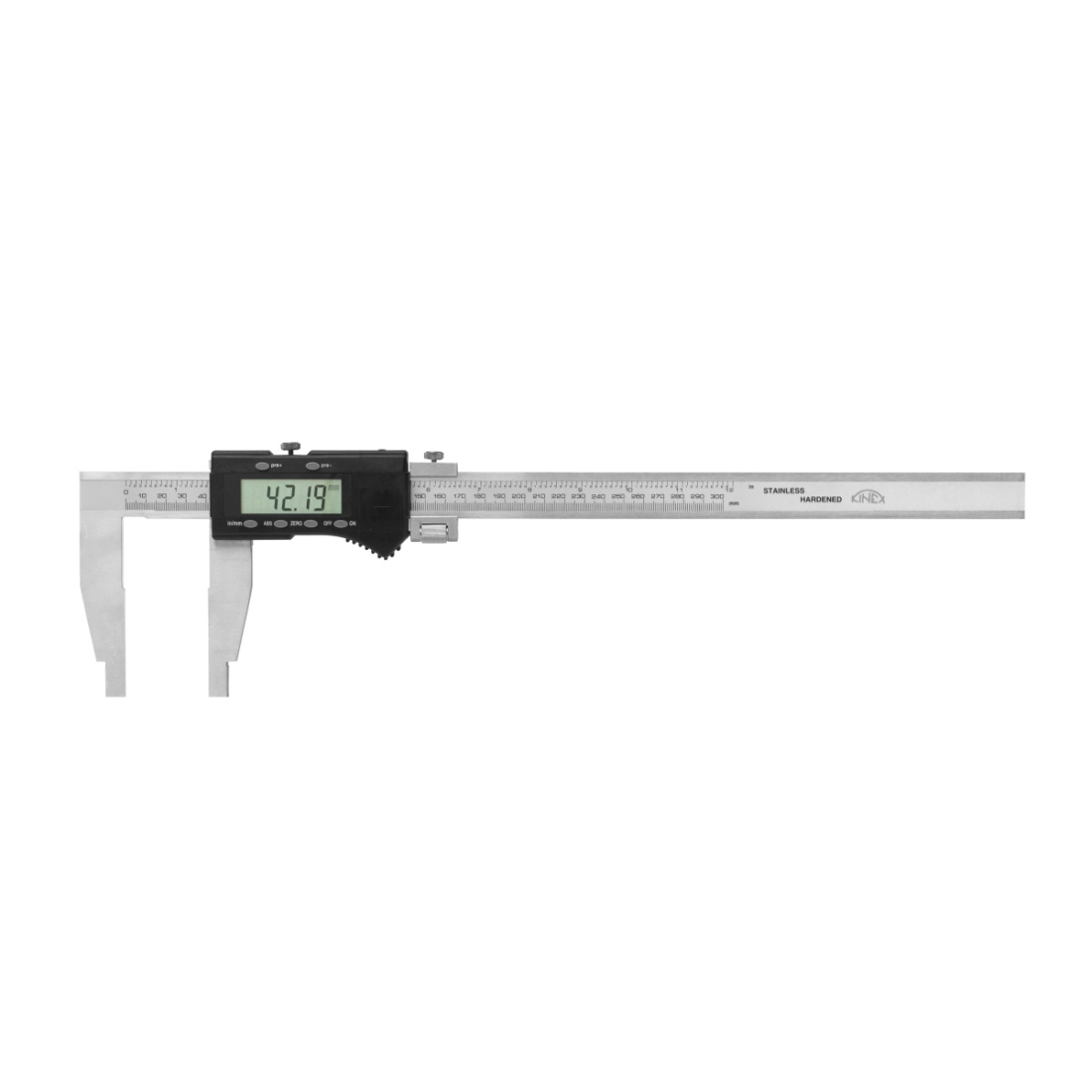 KINEX/K-MET Digitální posuvné měřítko KINEX, 300/90 mm, ISO 13385-1, bez horních nožů