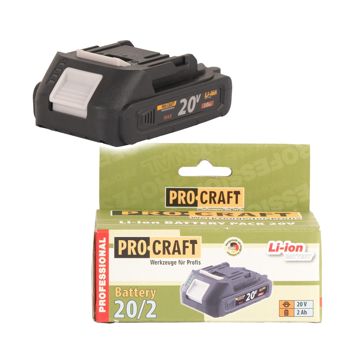 Baterie akumulátorová 20V Li-ion, 2000mAh Procraft 20/2A | 20/2A 20/2A