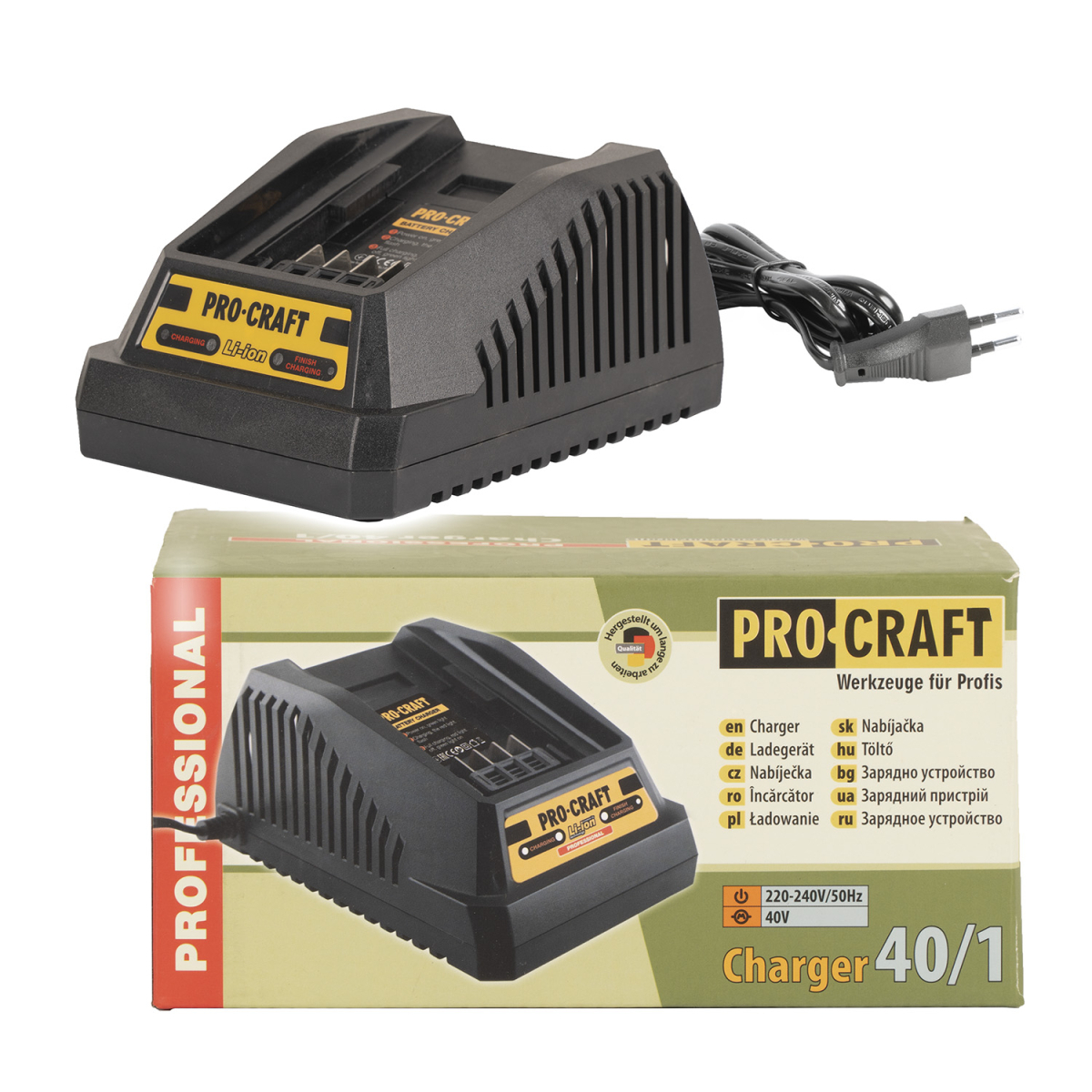 Nabíječka pro 40V Li-ion baterie Procraft 40/1 | 40/1