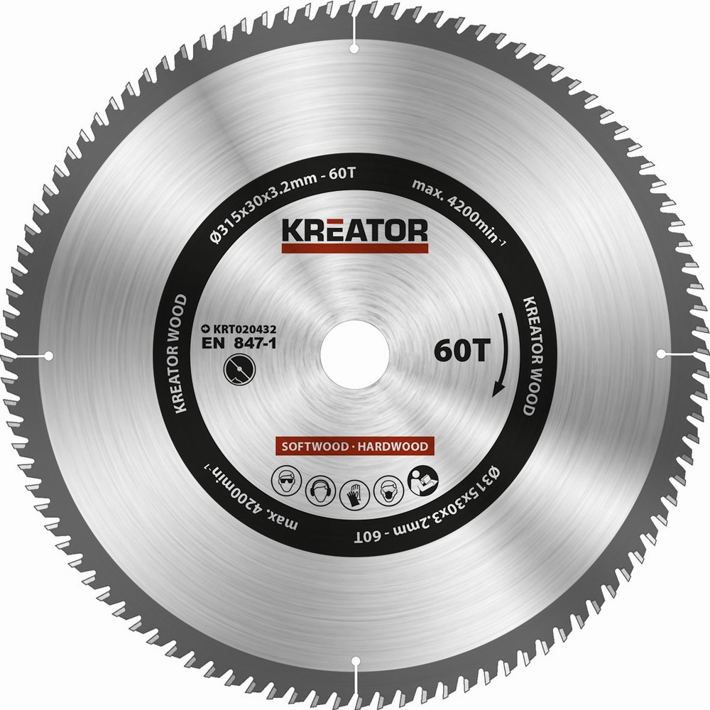Kreator KRT020432 - Pílový kotouč na dřevo 315mm, 60T