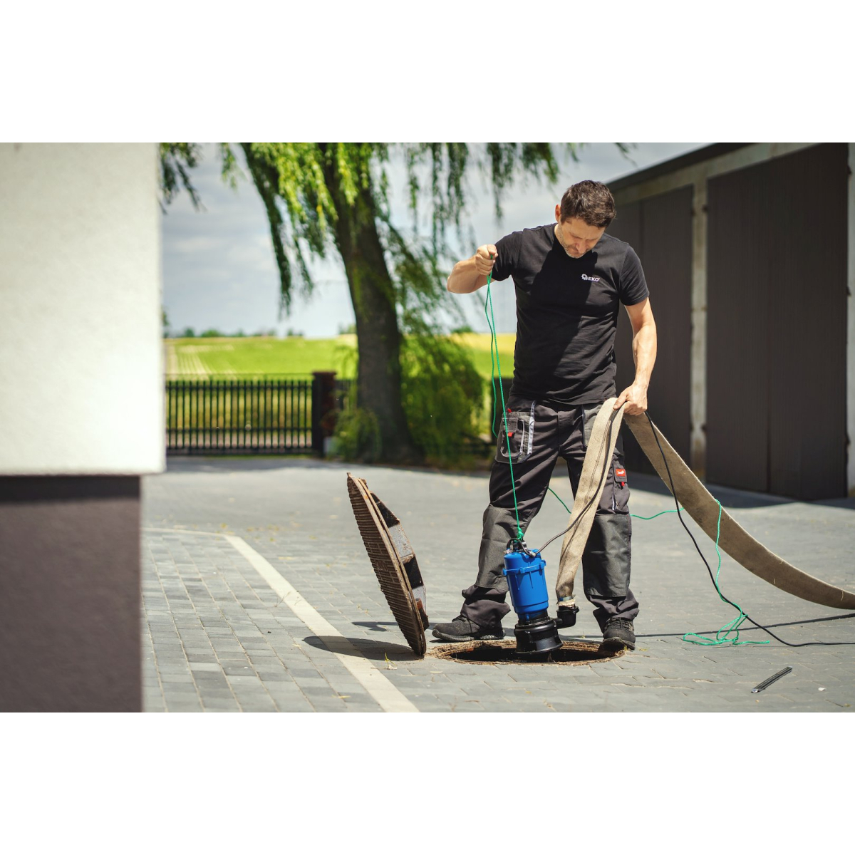 Kalové čerpadlo s drtičem, 230V, 550W, Geko G81424 Náhled