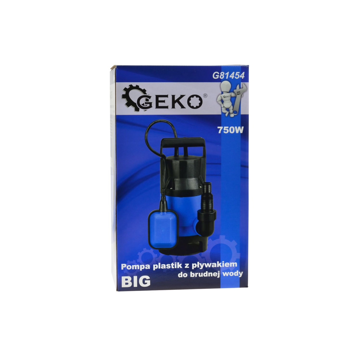 Kalové čerpadlo s drtičem a plovákem, 230V, 750W, Geko G81454 Náhled
