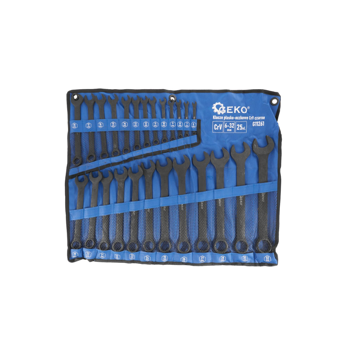 GEKO Kombinované klíče CRV - černé 6-32mm 25 ks G11261