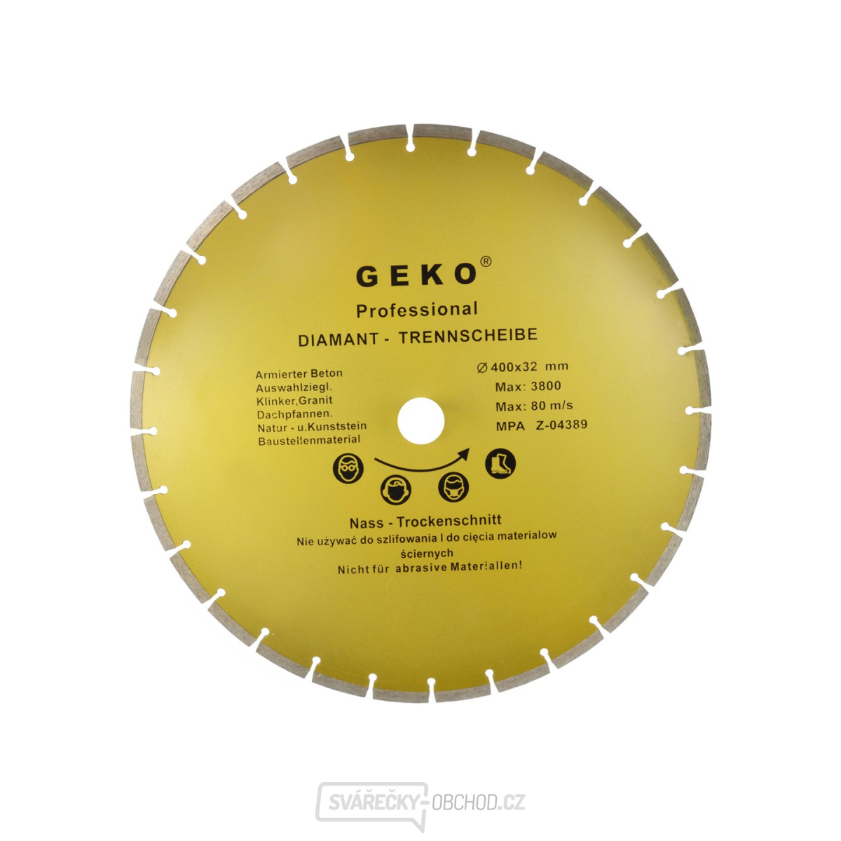 Kotouč řezný diamantový segmentový 400x8x32mm PROFI, Geko G00256