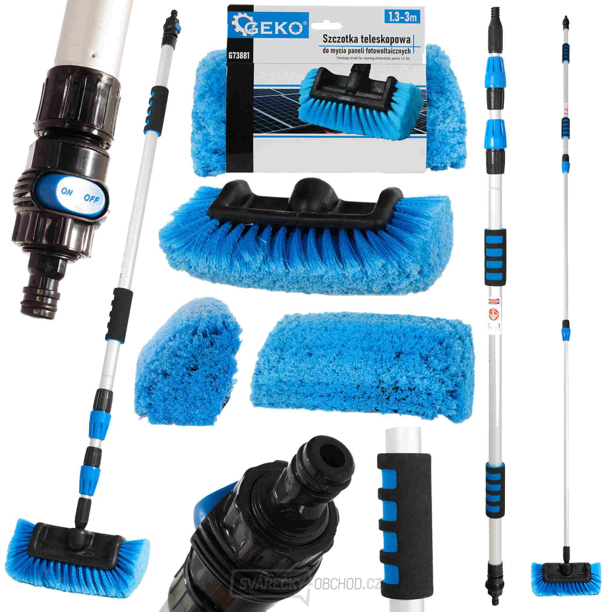 Teleskopický kartáč o délce 1,3-3 m Geko G73881