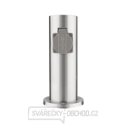Solight zahradní sloupek IP44, nerez ocel, 2 zásuvky, válec, stříbrný náhled
