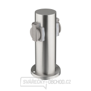 Solight zahradní sloupek IP44, nerez ocel, 2 zásuvky, válec, stříbrný Solight zahradní sloupek IP44, nerez ocel, 2 zásuvky, válec, stříbrný gallery main image