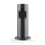 Solight zahradní sloupek IP44, nerez ocel, 2 zásuvky, válec, černý náhled