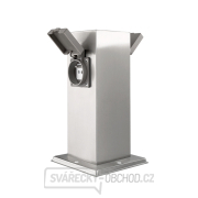 Solight zahradní sloupek IP44, nerez ocel, 2 zásuvky, hranol, stříbrný Náhled