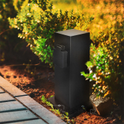 Solight zahradní sloupek IP44, nerez ocel, 2 zásuvky, hranol, černý Náhled